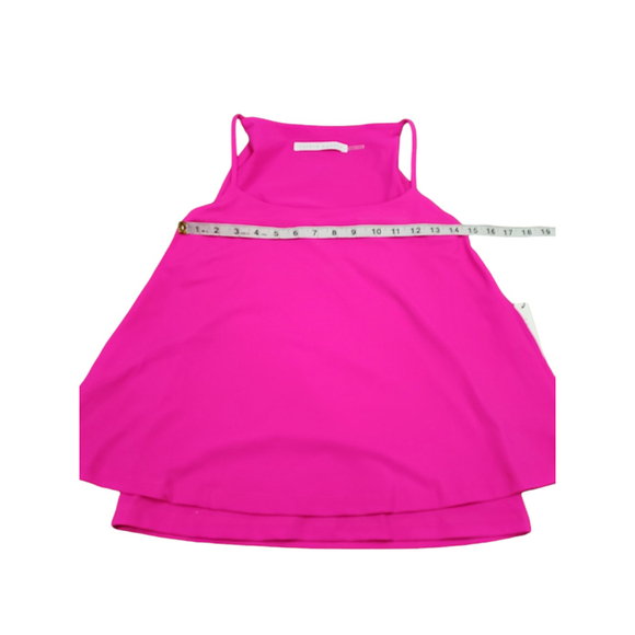 Susan Monaco Double Layer Thin Strap Tank Top Sz XS Pink Glo - Picture 7 of 9